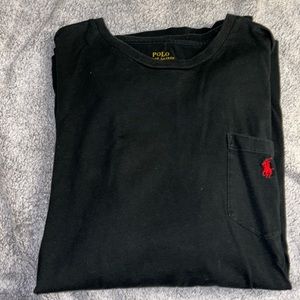Black Long Sleeve Pocket Tee